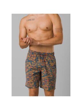 Prana Swim Shorts Mens XLarge Fresca Camo 8" Metric‎ E Waist UPF 50 NWT